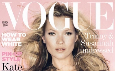 Kate Moss že tridesetič na naslovnici Voguea