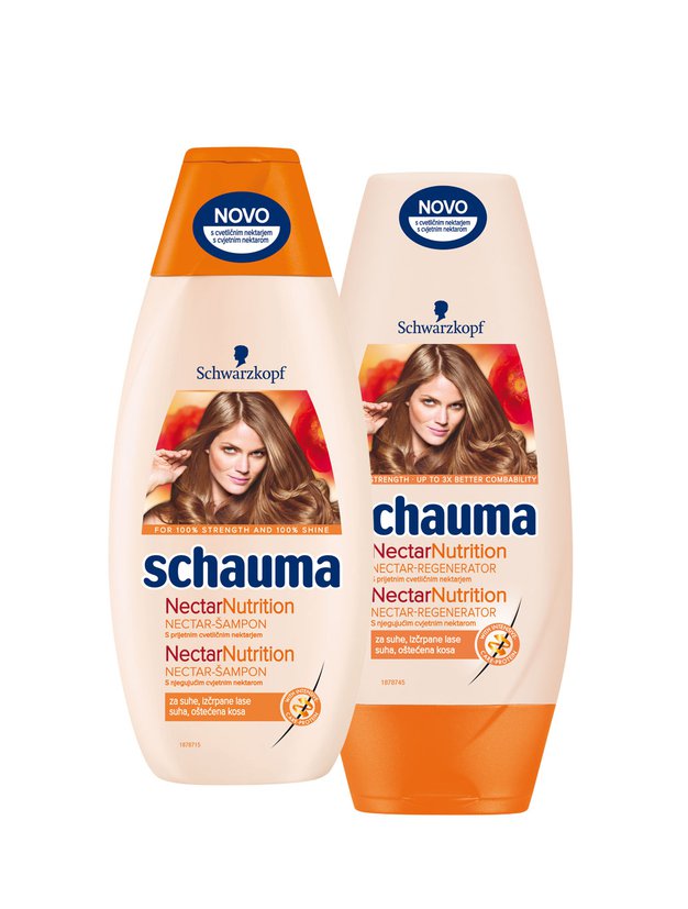Elle podarja: šampon in regenerator za lase Schauma Nectar Nutrition - Foto: promocijsko gradivo