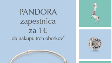 Zapestnica Pandora že za 1 euro