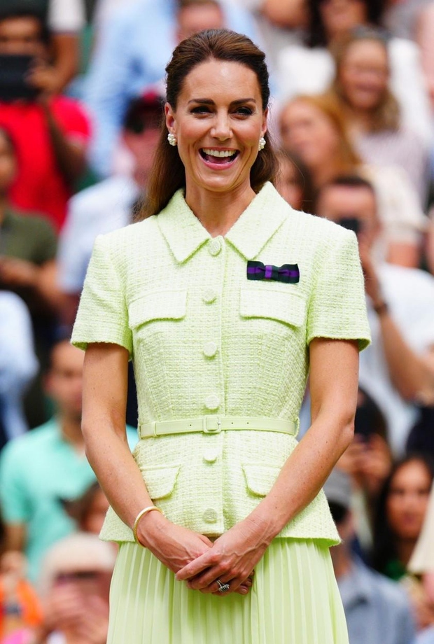 Za sobotni ženski finale pa je izbrala obleko Self-Portrait v zelenem odtenku teniških žogic, da bi si ogledala dvoboj Markéte …