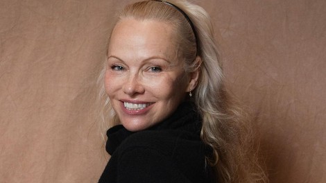 Pamela Anderson svilena srajca srebrna jopa