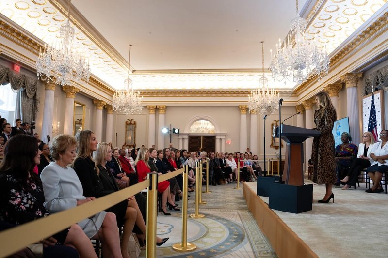 Melania Trump vpadljiv plašč oblikovalka Milly Park