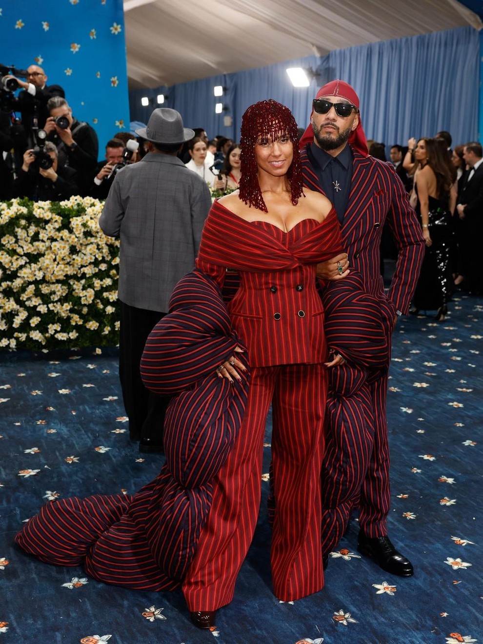 Alicia Keys in Swizz Beatz in Moncler