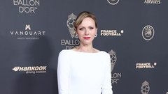 princesa Charlene bela obleka Elie Saab