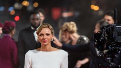 princesa Charlene bela obleka Elie Saab