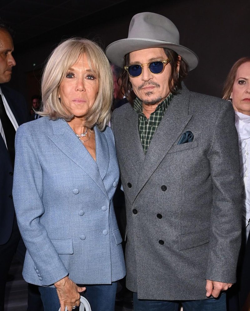 Brigitte Macron pariški teden mode Dior kavbojke