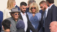 Brigitte Macron pariški teden mode Dior kavbojke