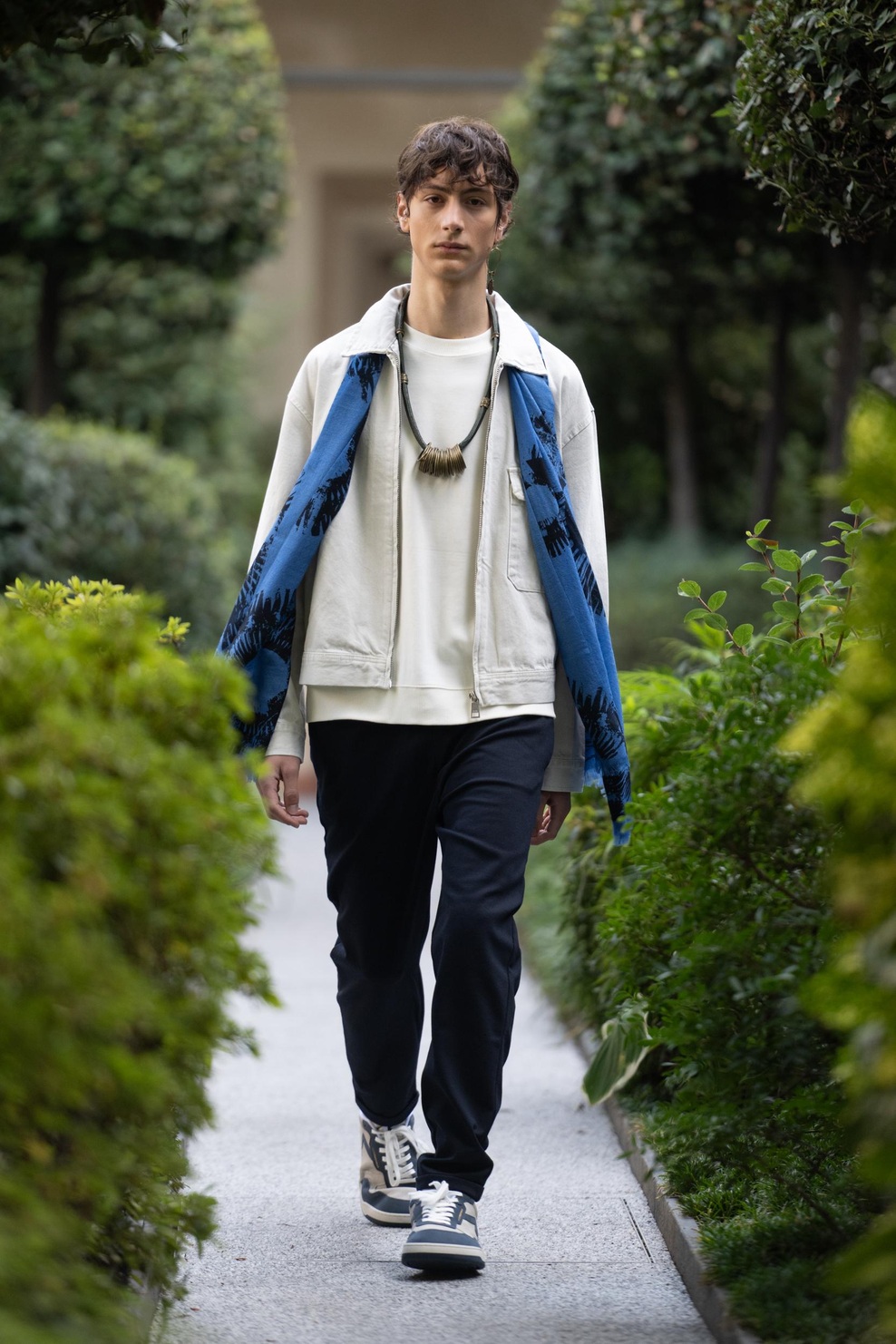 NEGRITUDE necklace with SUSHILA BAEHR scarf & WYDE FOOTWEAR shoes