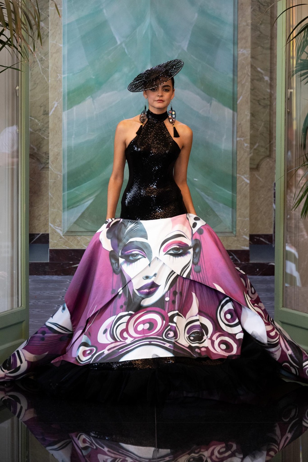 CRAIG COATES COUTURE with JULZZALLURE headpiece