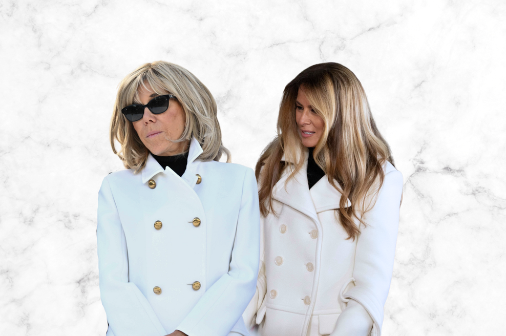 Plašč, ki ga nosita Brigitte Macron in Melania Trump, je najbolj elegantna izbira za zimo (foto: Profimedia / edit)