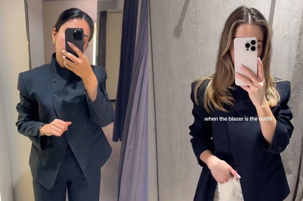 Nov suknjič iz Zare izgleda kot dizajnerski kos in je popoln za pisarniški videz (foto: Tiktok/edit)