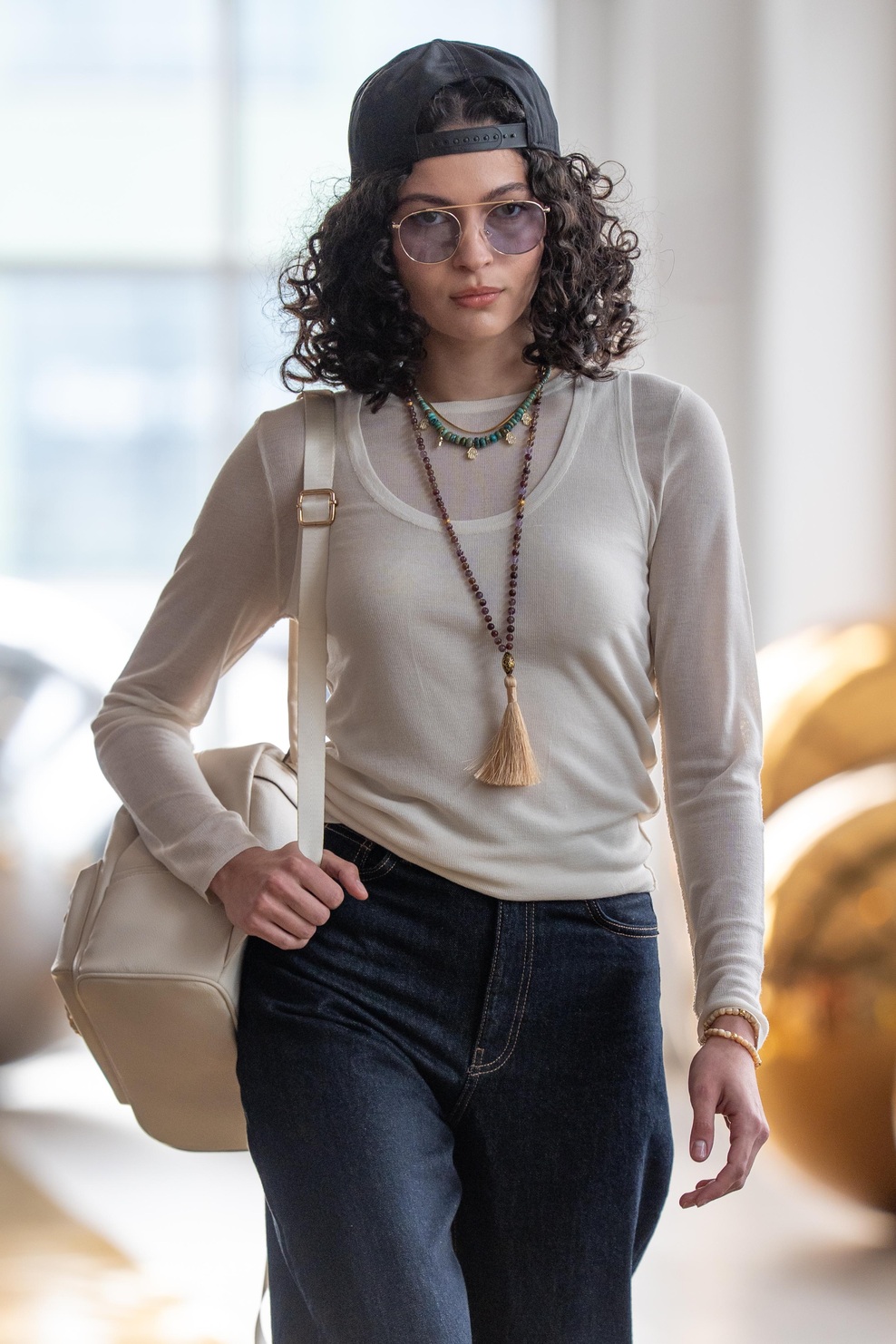 SEVEN SAINTS Jewelry with RCOA Hat & VELENCI Glasses & AIRS Bag