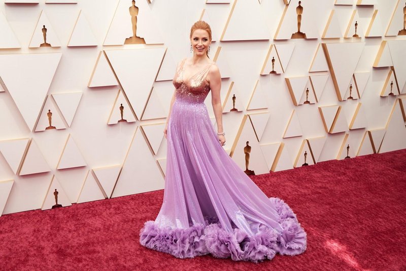Jessica Chastain obleka Gucci oskarji 2022
