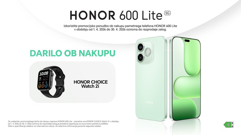 Novi HONOR 600 Lite sedaj na voljo tudi v Sloveniji