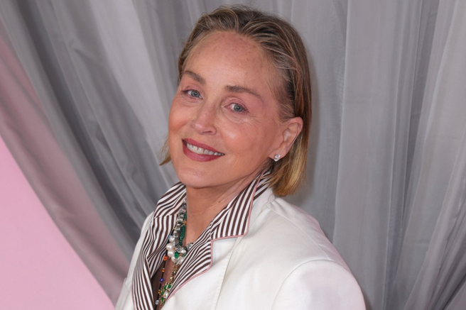 Sharon Stone črtasti komplet