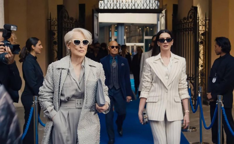 Meryl Streep Hudičevka v Pradi stajling moda obleka