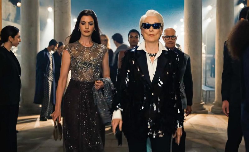 Meryl Streep Hudičevka v Pradi stajling moda obleka