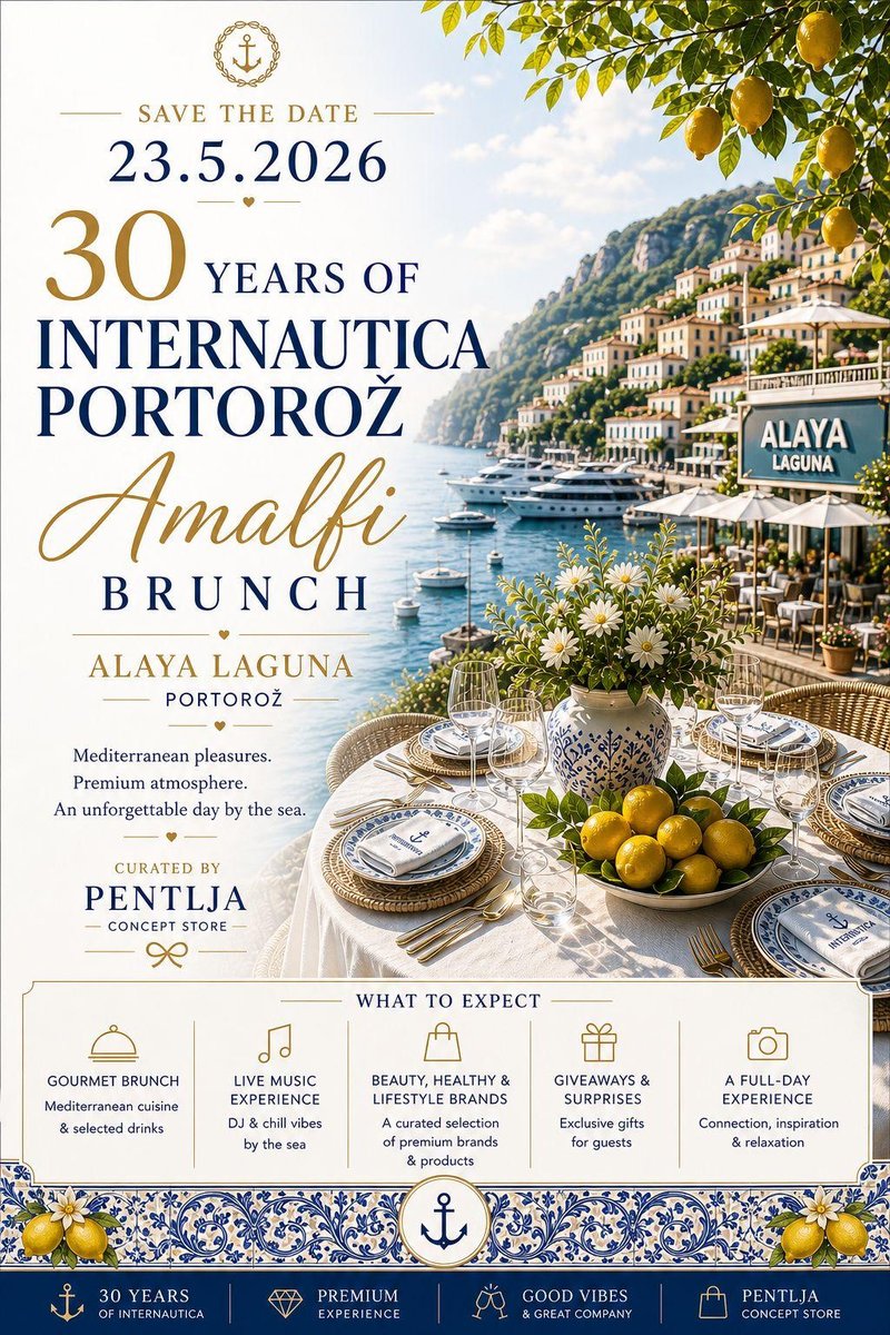 Ekskluzivna otvoritev sezone v Amalfi vzdušju: Pentlja in Alaya Laguna vabita na brunch doživetje leta 2026