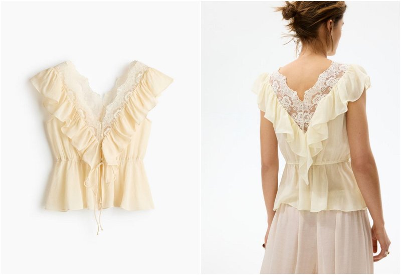 H&M bluza čipka boho stil